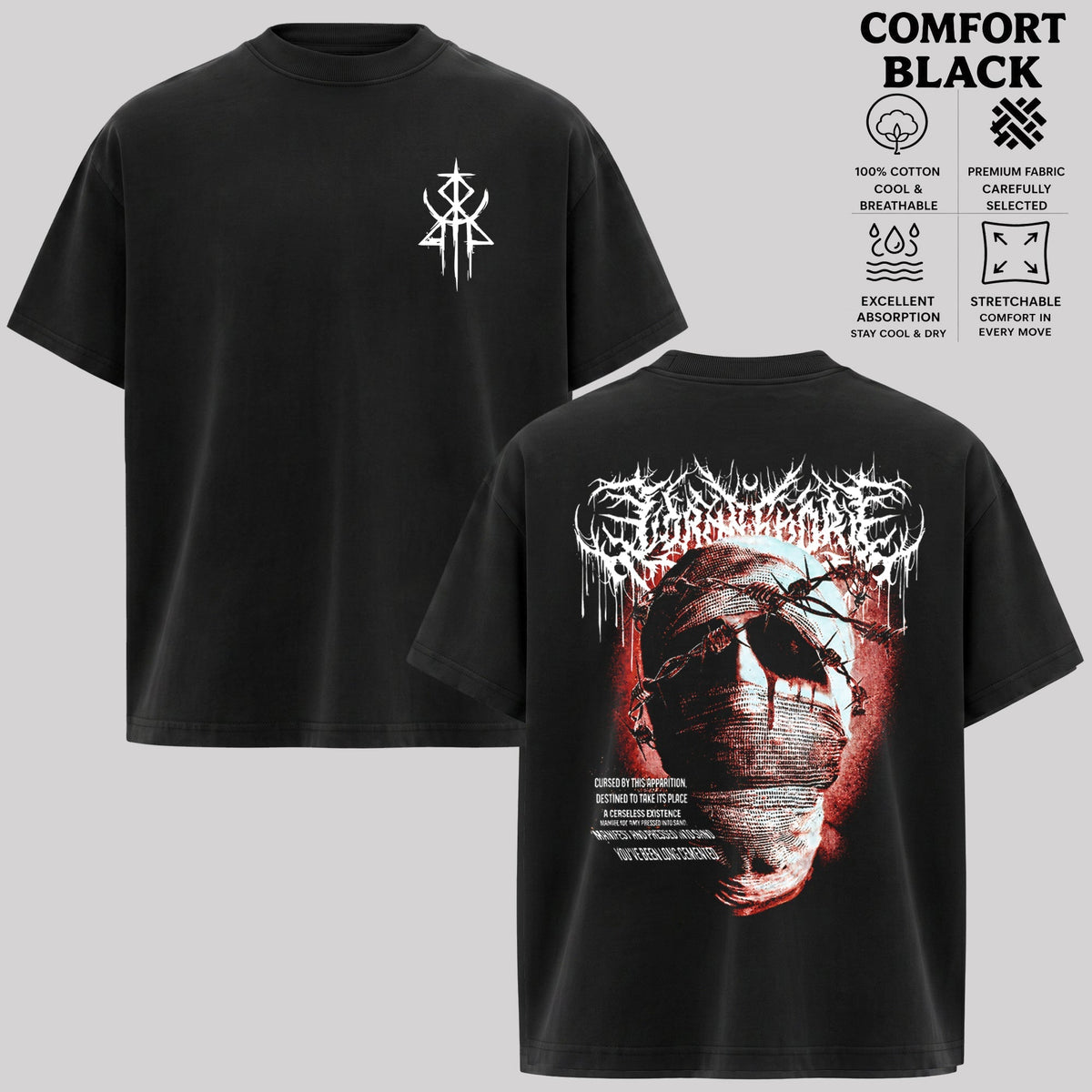 Lorna Shore Mummy Graphic T-Shirt Deathcore Band Vintage Heavy Metal Tee