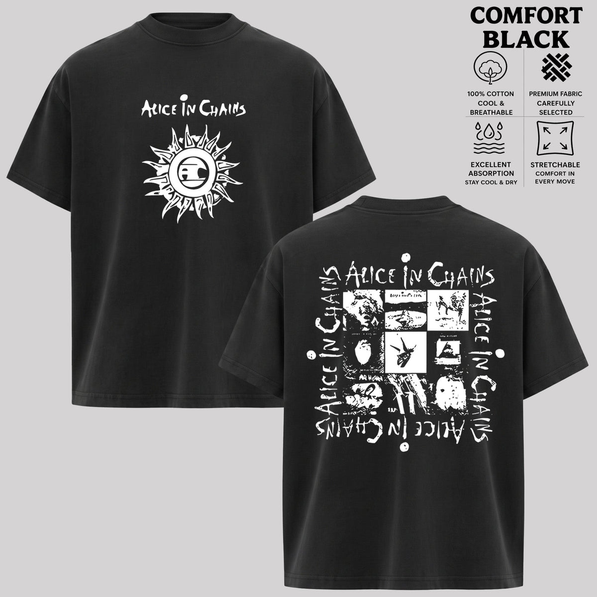 Vintage Rock Band Alice in Chains Album Graphic T-shirt & Hoodie