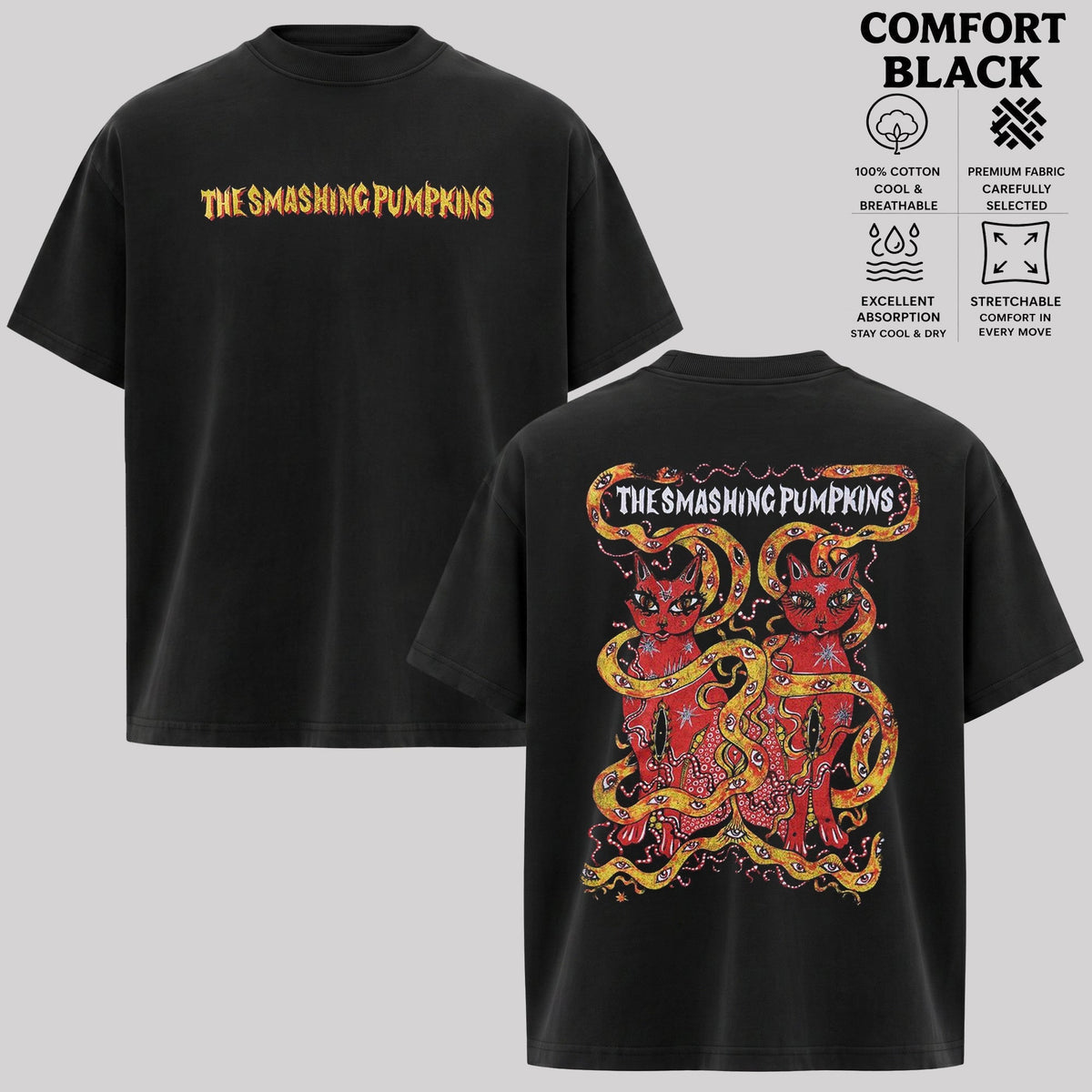 The Smashing Pumpkins Red Cat Graphic T-shirt & Hoodie