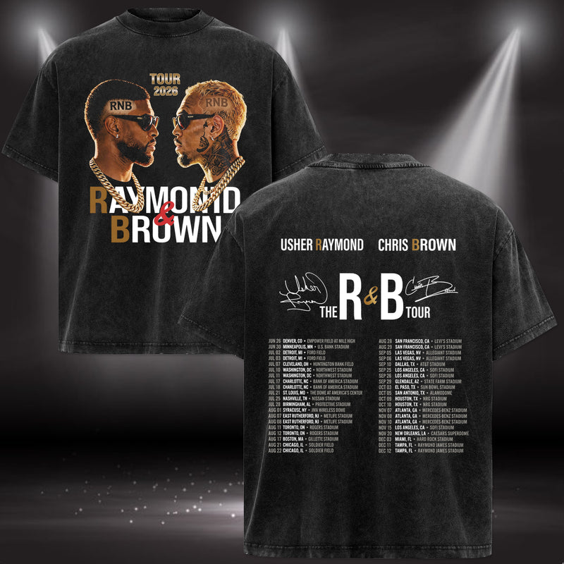 Retro Chris Brown x Usher R&B Tour 2026 T-Shirt, Hoodie