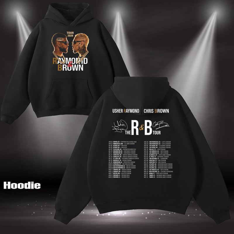 Retro Chris Brown x Usher R&B Tour 2026 T-Shirt, Hoodie