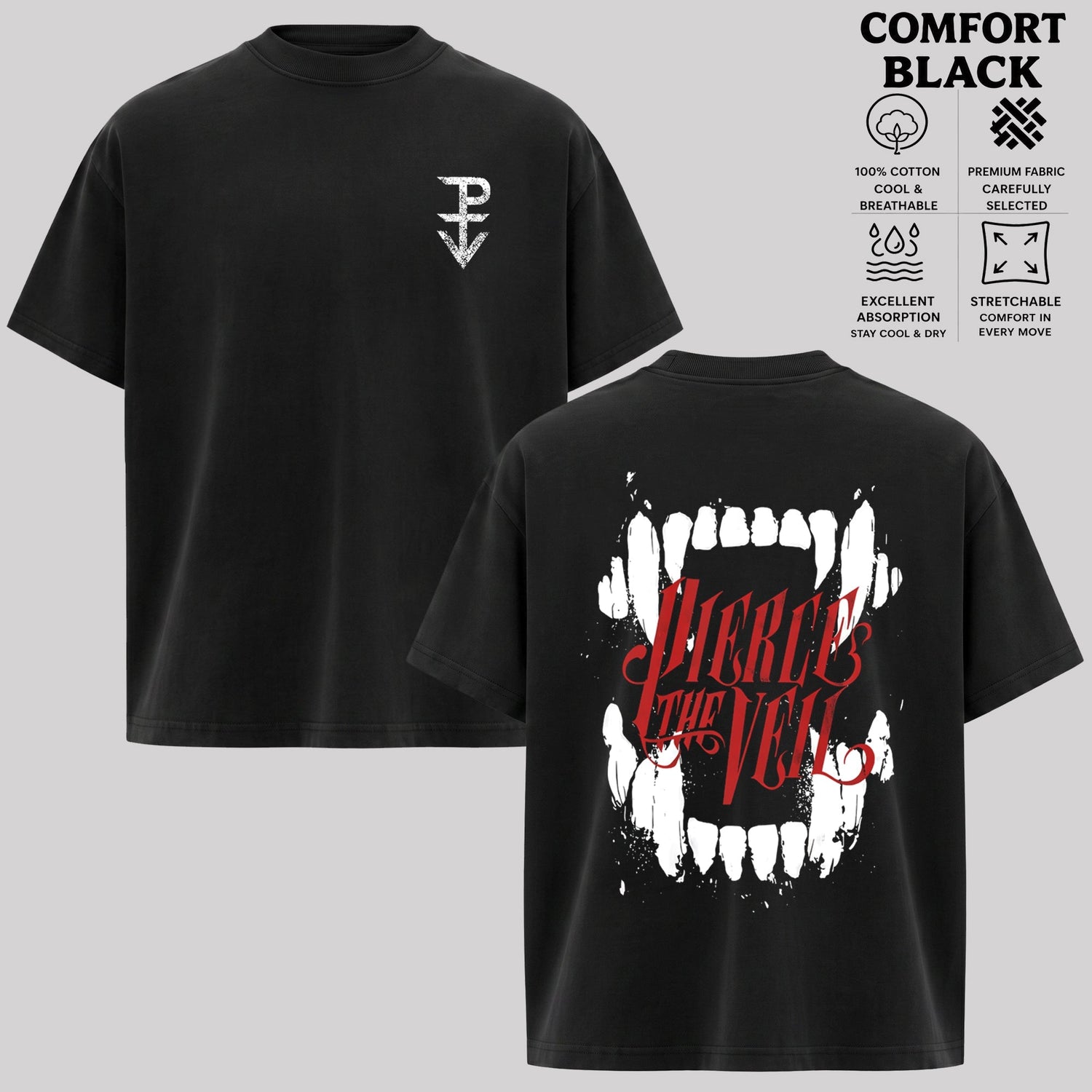 Pierce the Veil Vampire Fangs Graphic T-Shirt & Hoodie