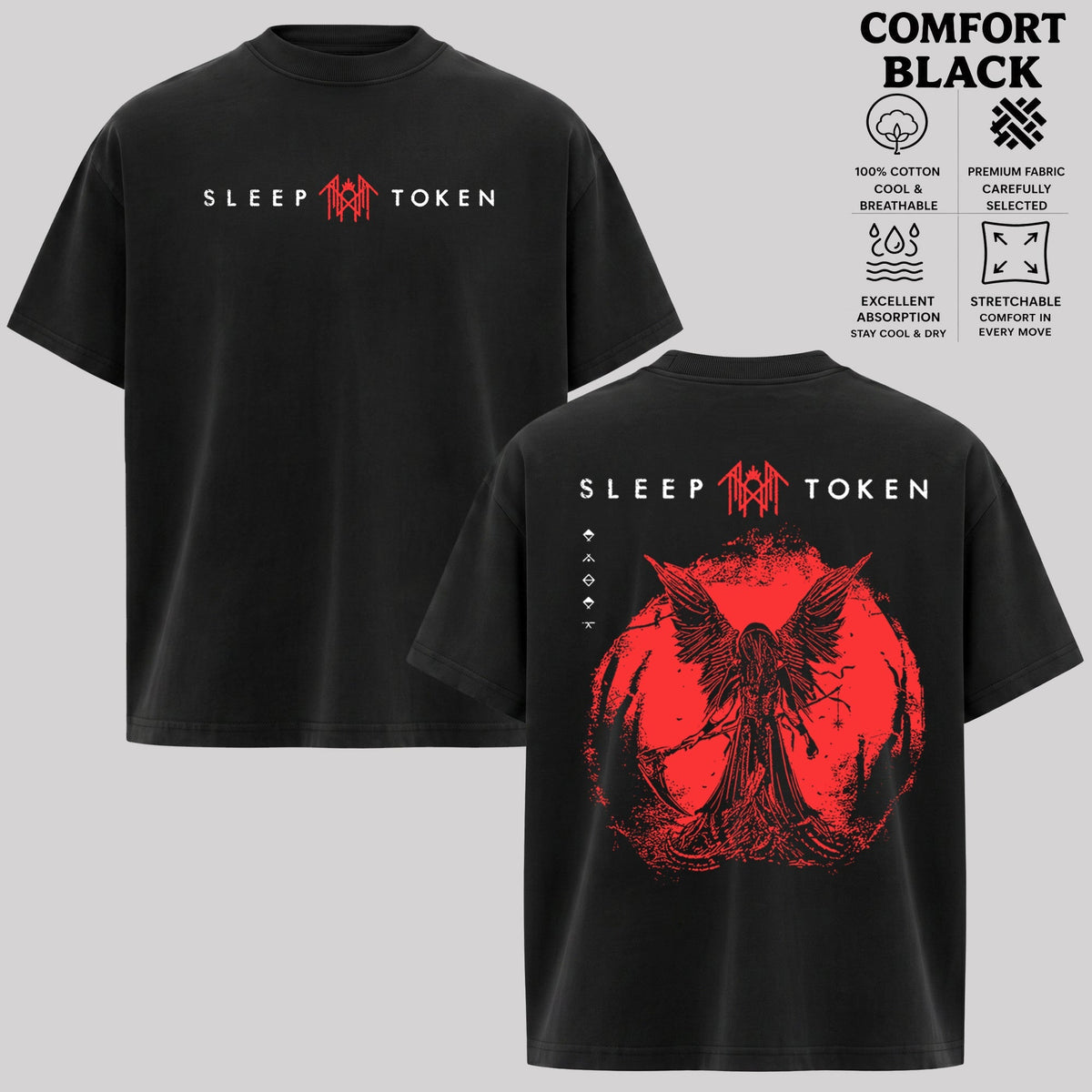 Sleep Token Red Angel Moon Graphic T-Shirt & Hoodie