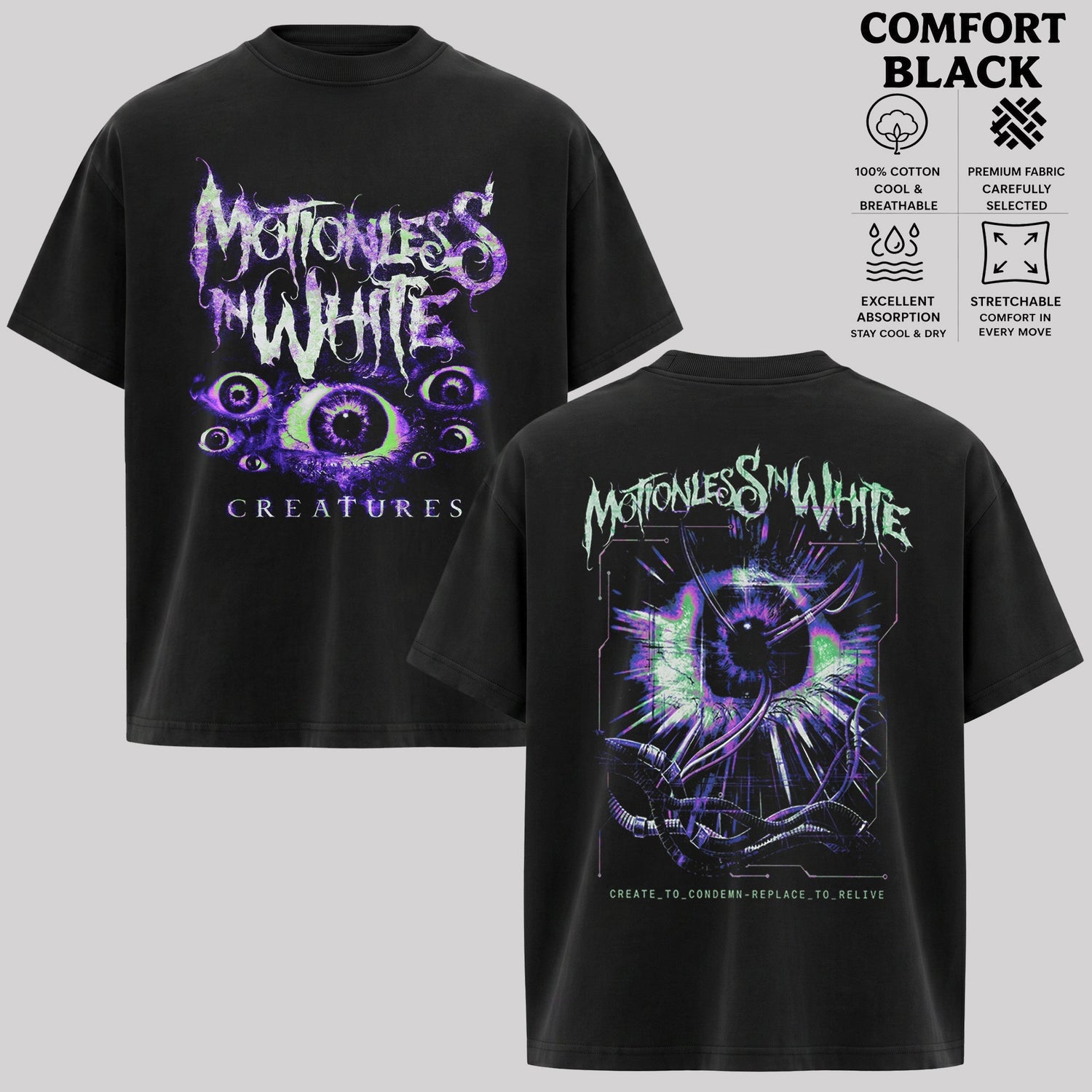 Retro Motionless In White Sign Of Life Eye T-Shirt , MIW T-Shirt & Hoodie.