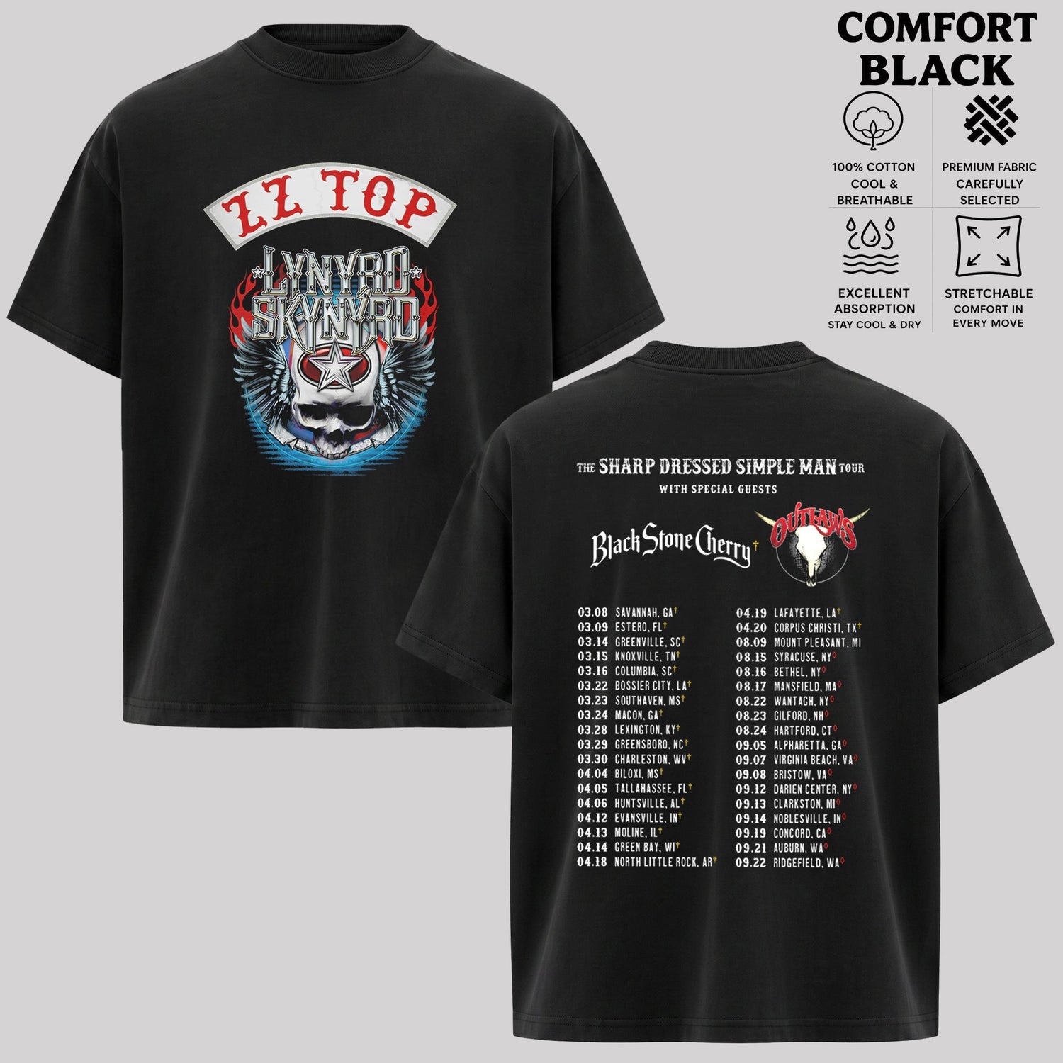 Vintage Lynyrd Skynyrd ZZ Top Tour T-shirt , Lynyrd Skynyrd T-Shirt & Hoodie.