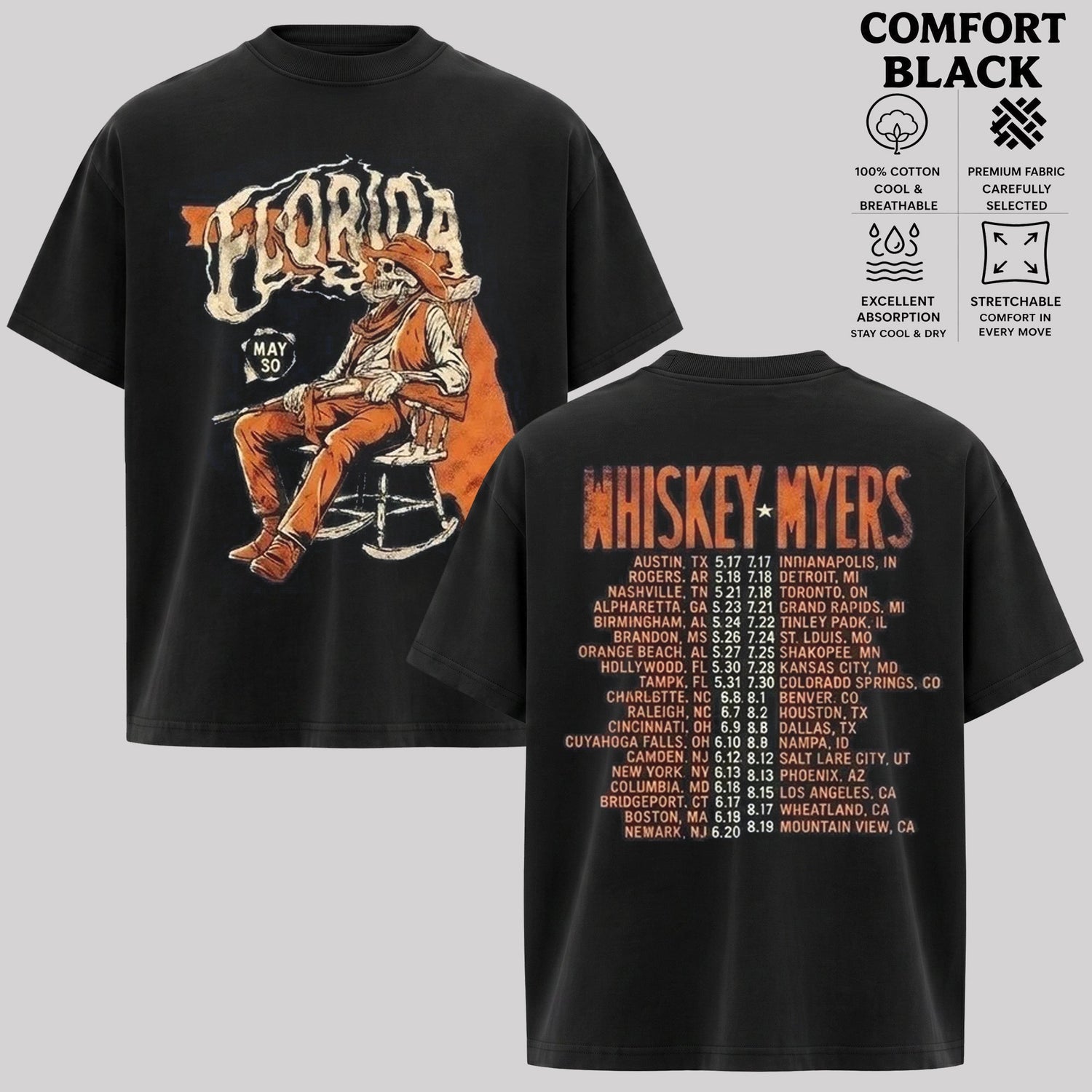 Whiskey Myers Soundwaves Bridgeport CT 2026 Concert Tour T-Shirt & Hoodie