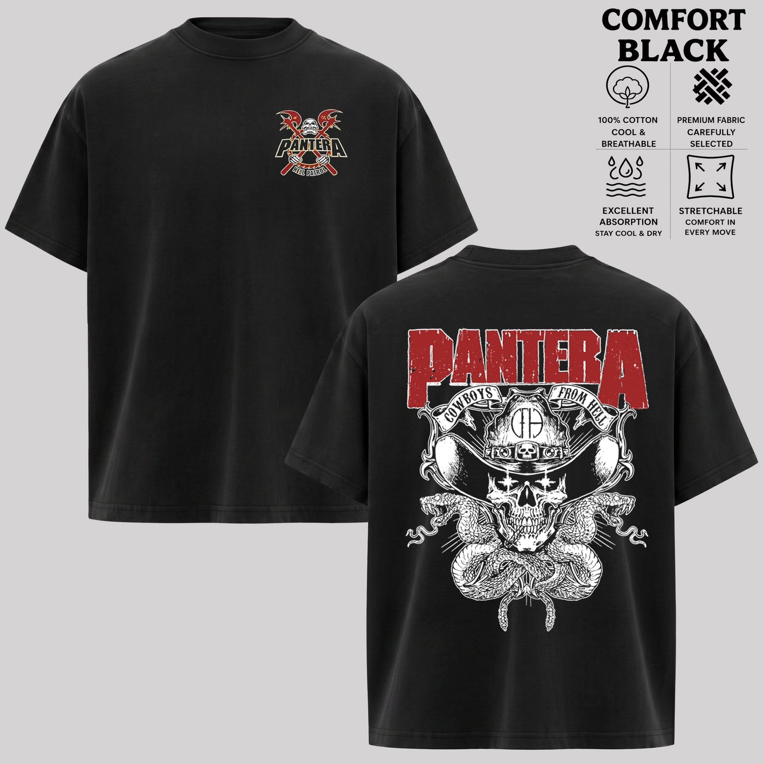 Pantera Cowboys From Hell Skull Graphic T-Shirt & Hoodie