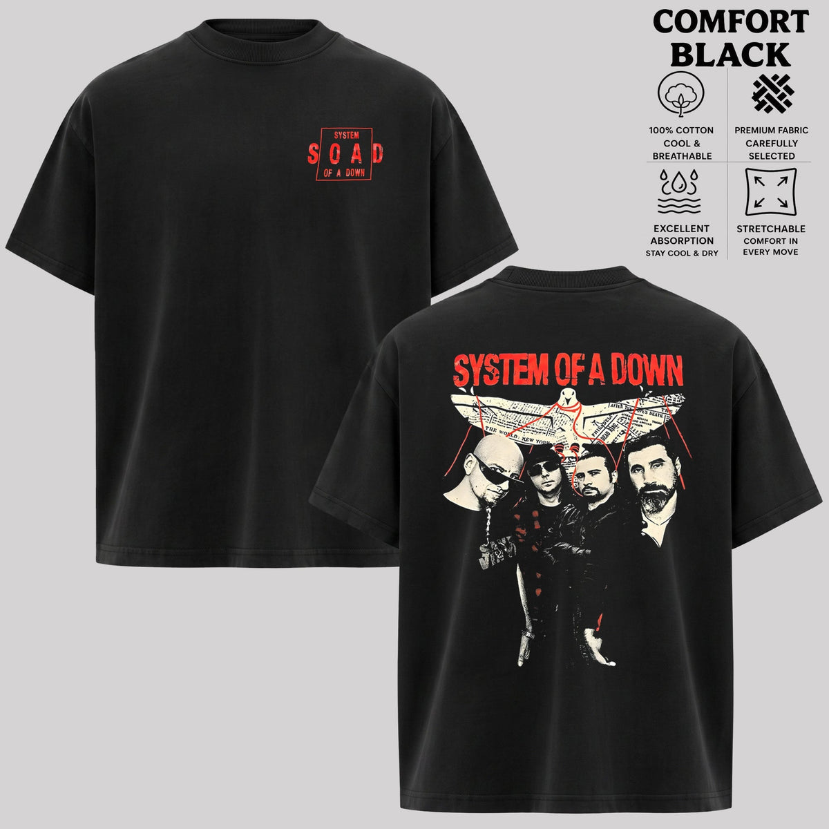 Vintage System of a Down Band T-Shirt & Hoodie
