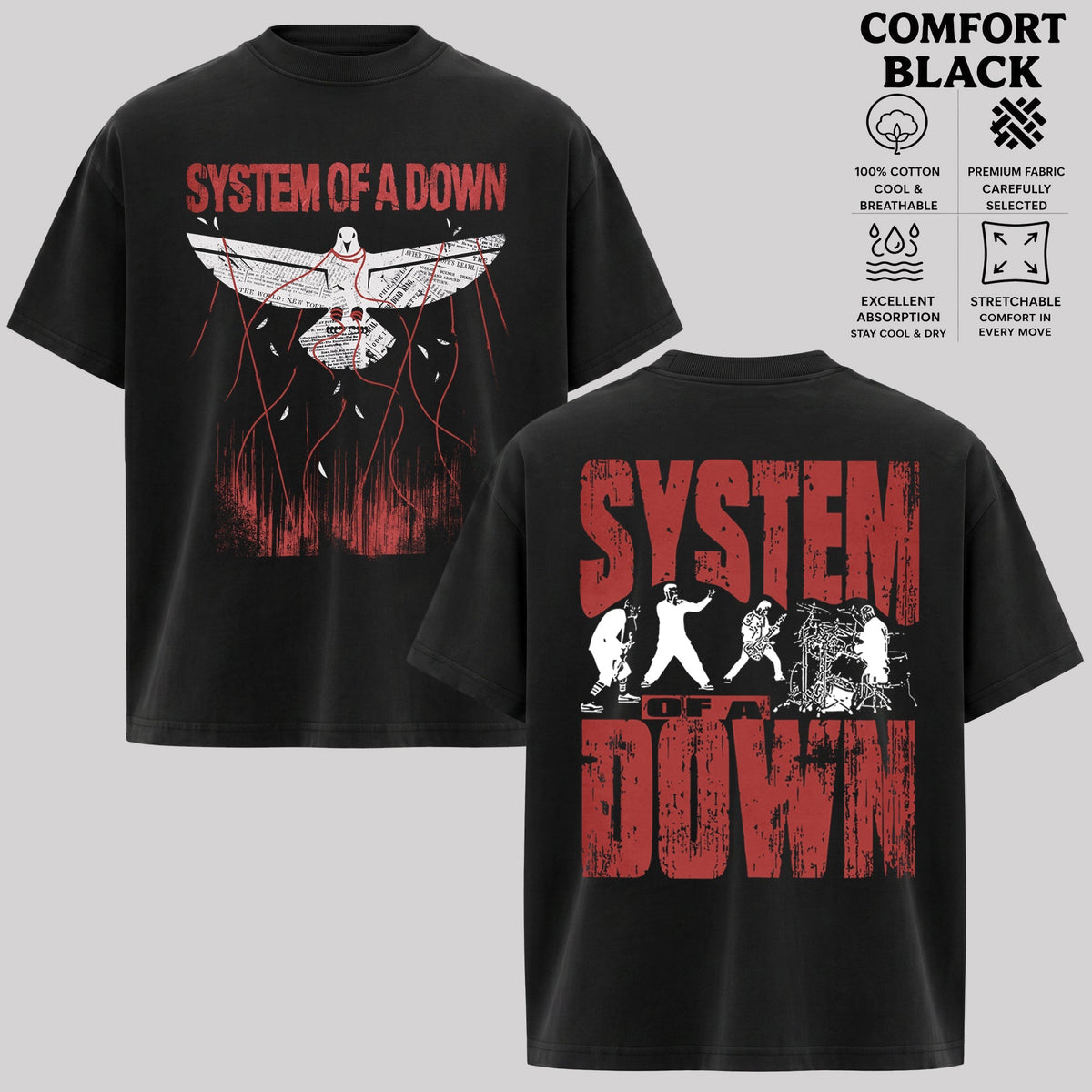 Vintage System of a Down Rock Band Shirt & Hoodie