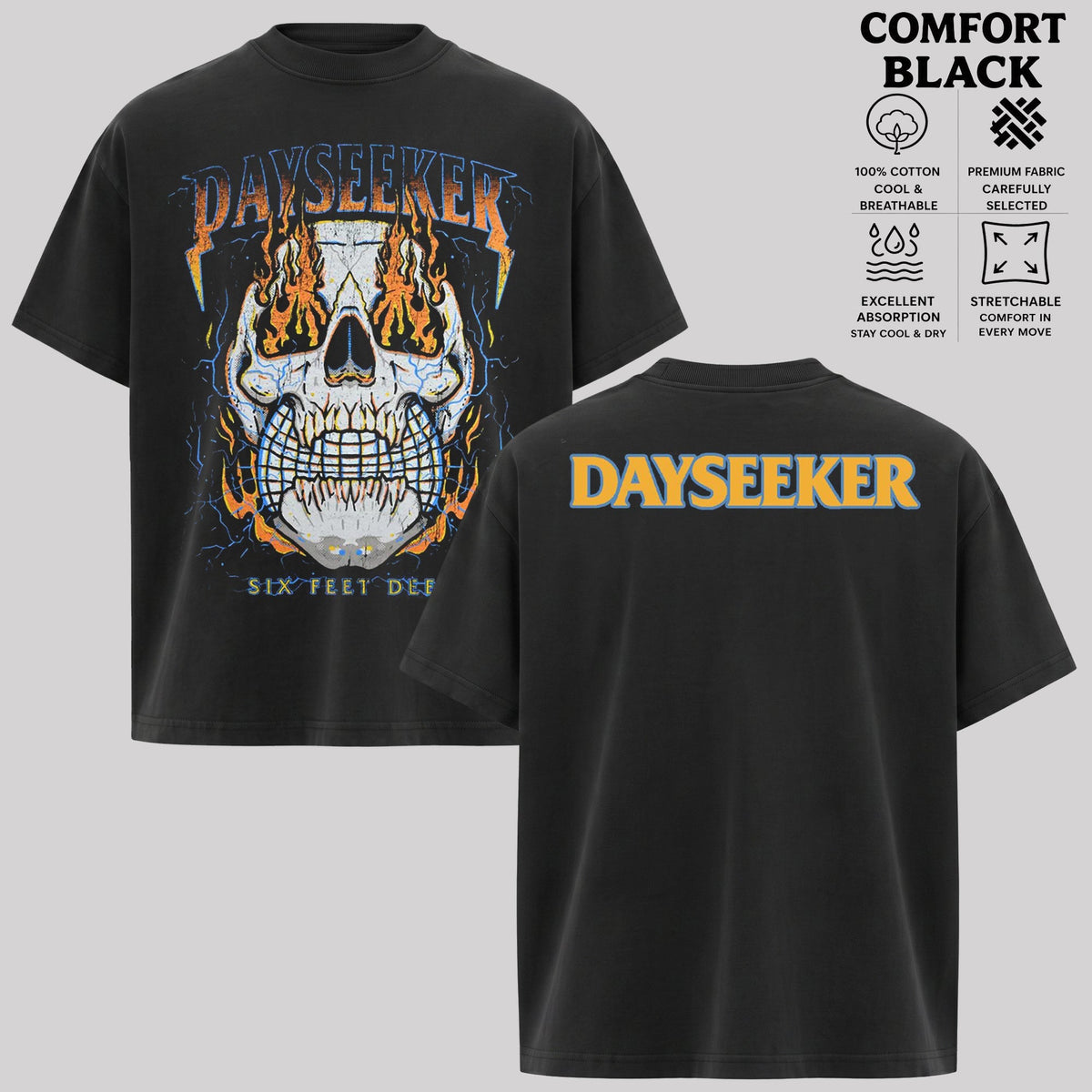 Dayseeker Flaming Skull Graphic Shirt & Hoodie