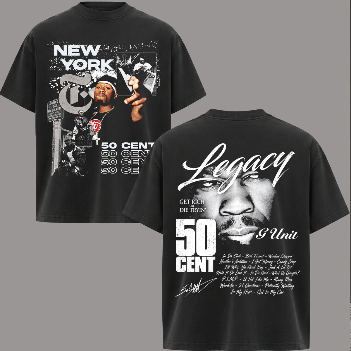 Retro 50 Cent "Hip Hop Legends T-Shirt" & Hoodie