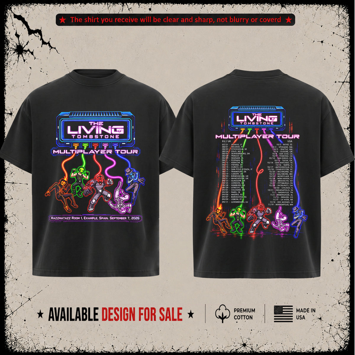 Retro The Living Tombstone The Multiplayer Tour T-Shirt & Hoodie