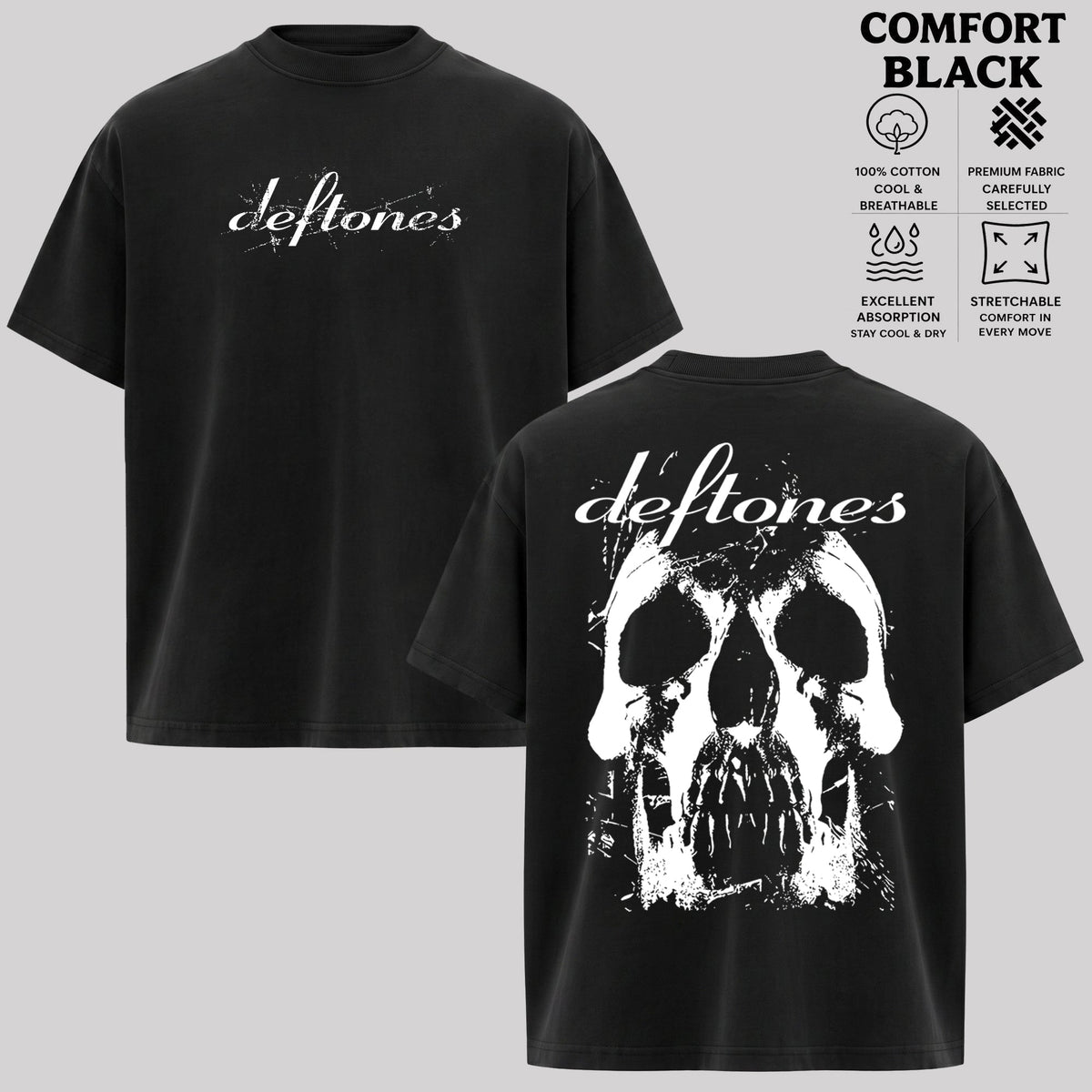 Vintage Deftones Men's Minerva Rose Skull T-shirt & Hoodie