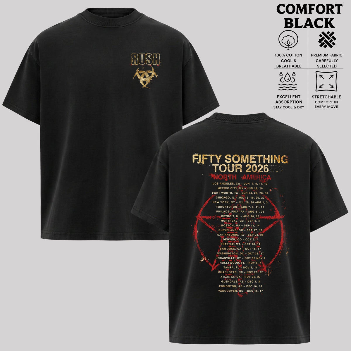 Rush Fifty Something Tour 2026 T-Shirt & Hoodie