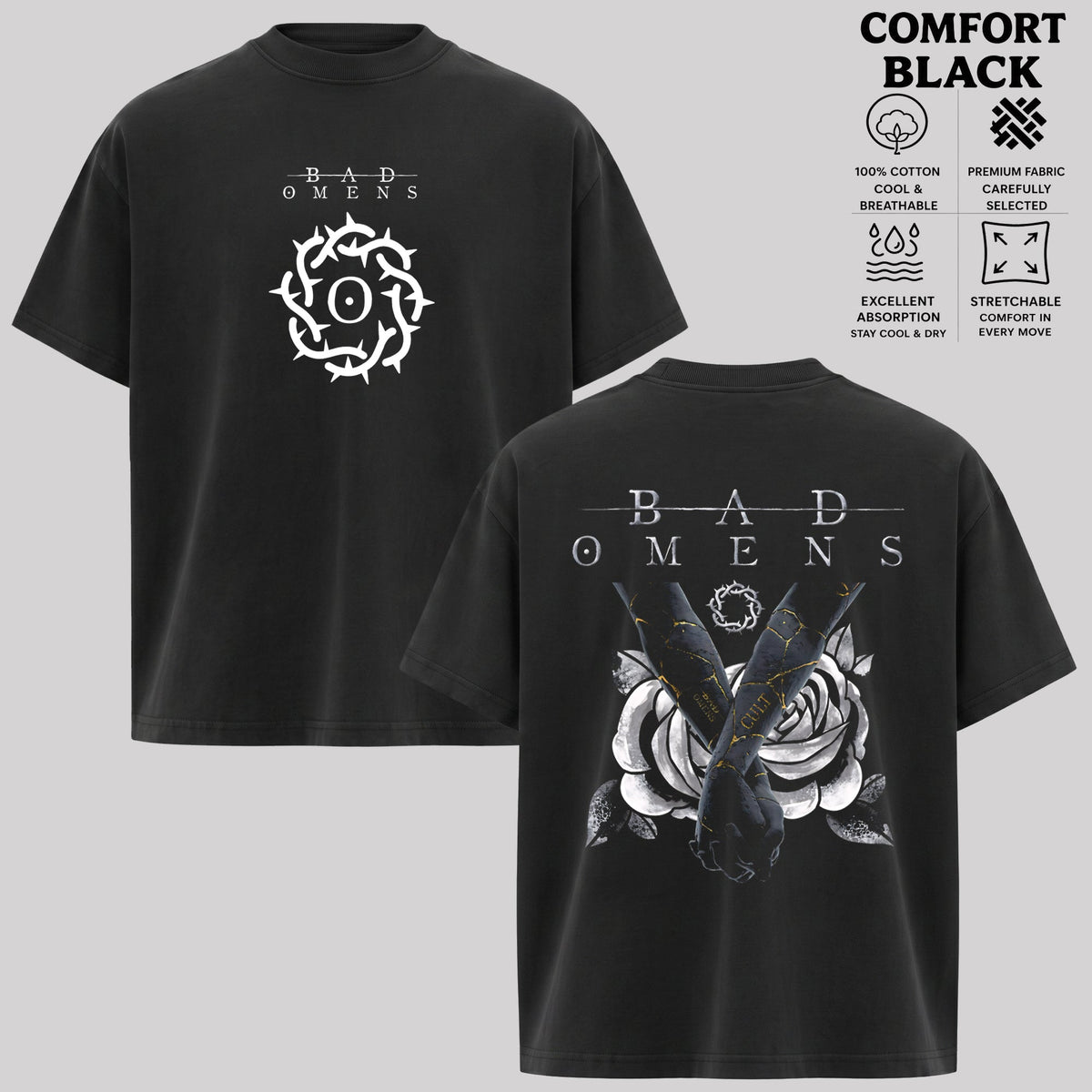 Retro Bad Omens Merch Bad Omens American Metalcore Band T Shirt & Hoodie
