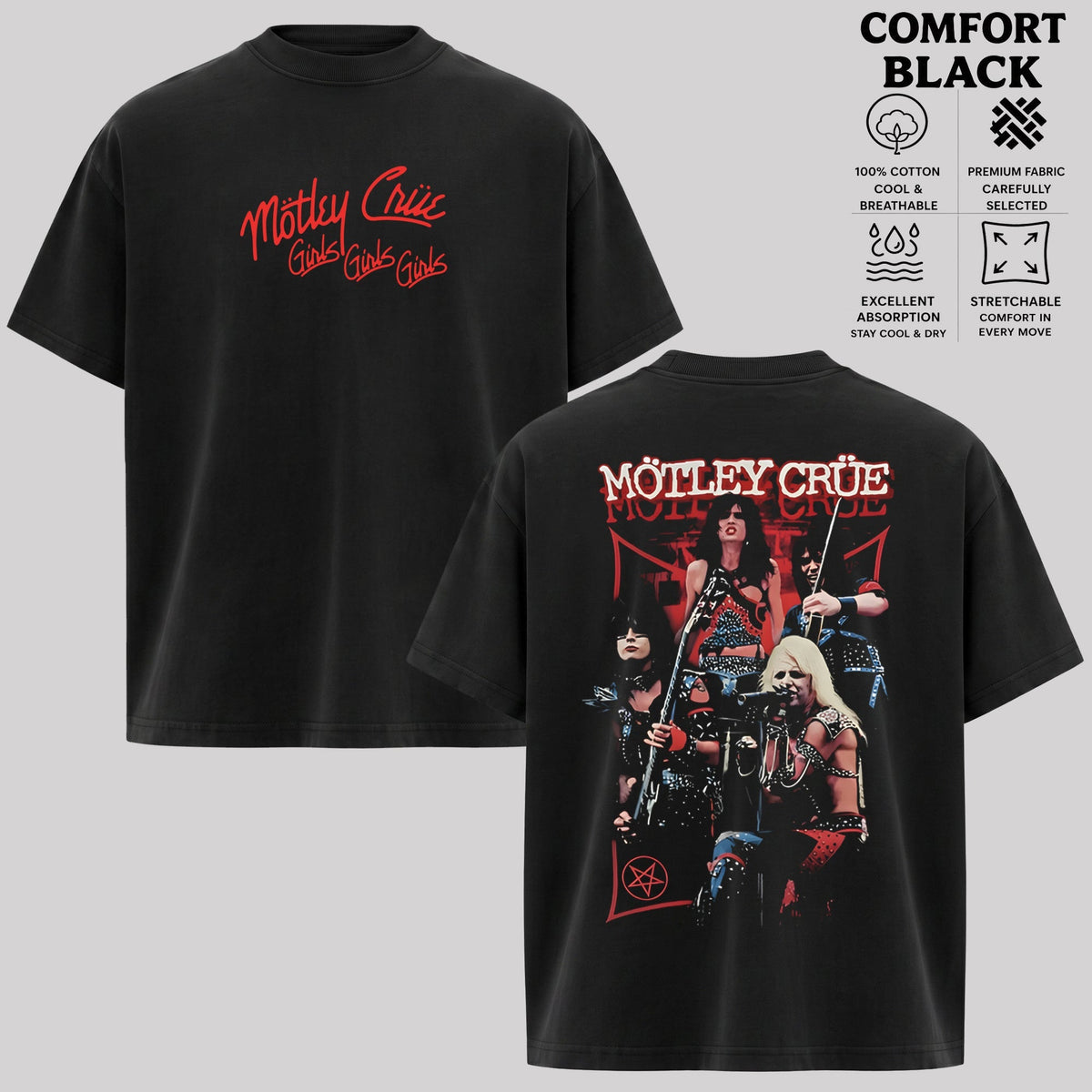 Vintage Motley Crue Live Band T-Shirt & Hoodie