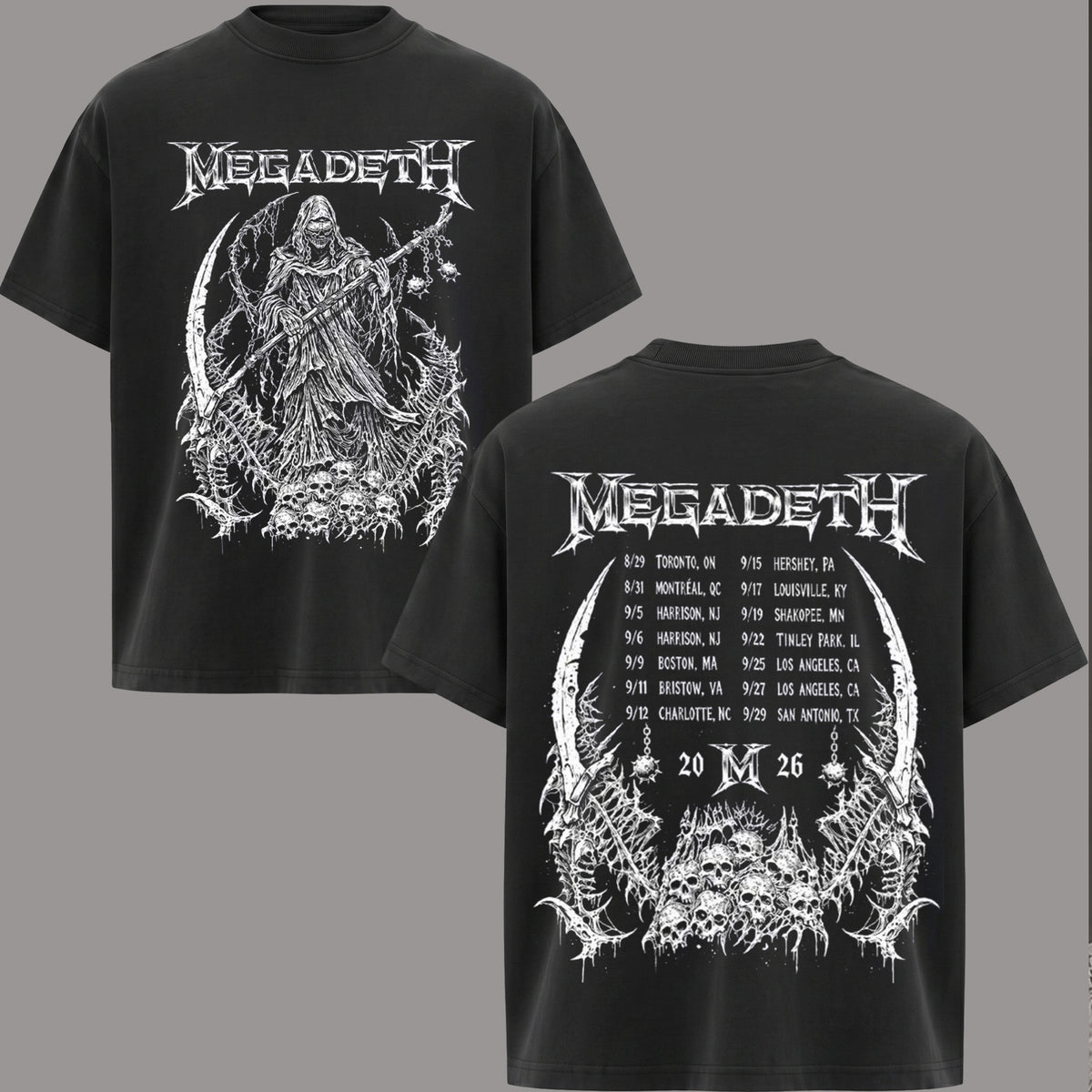 Retro Megadeth Skeleton Rock band Music Graphic Tee T-Shirt & Hoodie