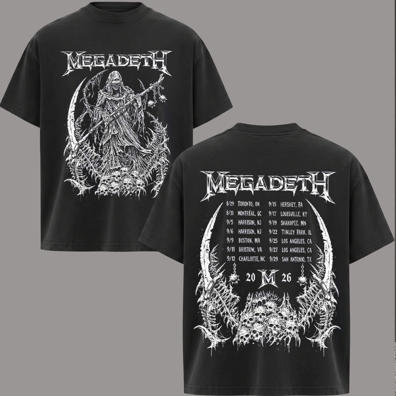 Retro Megadeth Skeleton Rock band Music Graphic Tee T-Shirt & Hoodie