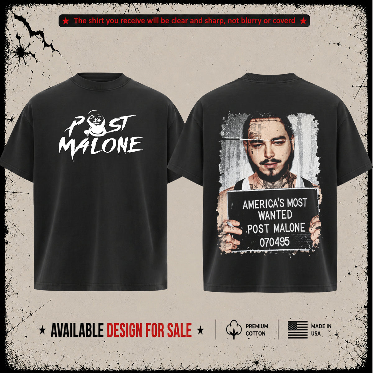 Vintage 90s Post Malone Shirt & Hoodie