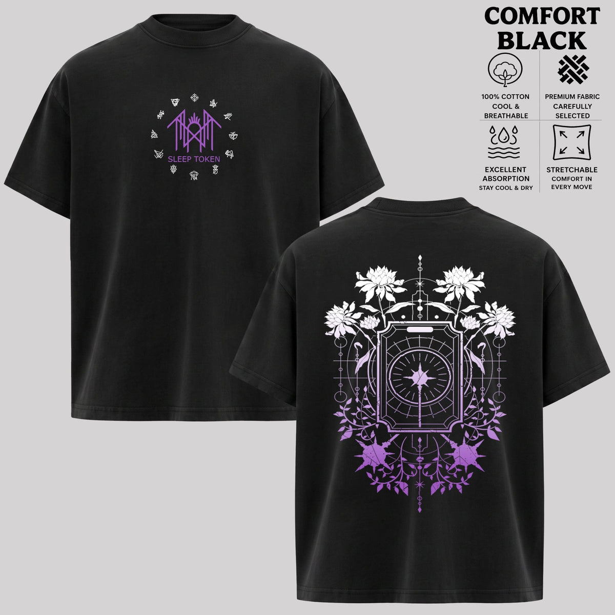 Sleep Token Celestial Sigil Floral Graphic T-Shirt & Hoodie